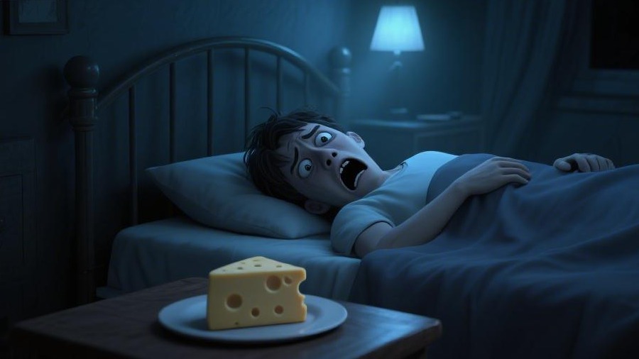 蒙特婁大學研究發現，起司誘發惡夢的元兇可能是食物不耐症。（來源：豆包AI）