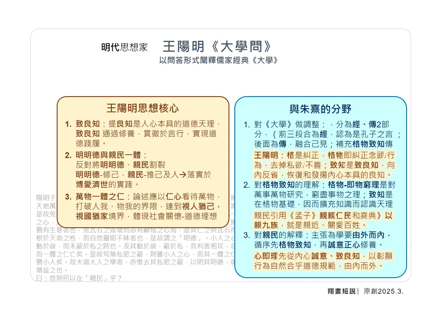 王陽明在《大學問》中,以「心即理」為核心,認為成聖之道在於返觀本心、擴充內在的良知良能。(圖:陳鳳翔)