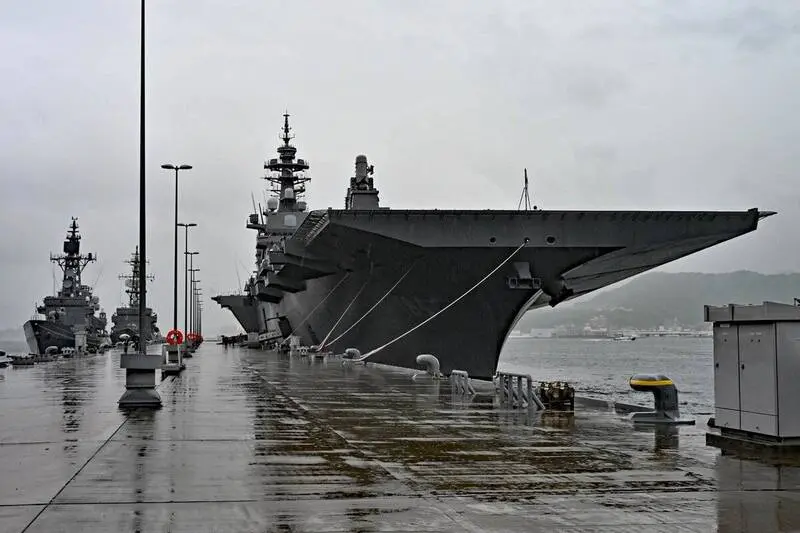 日本海上自衛隊加賀號護衛艦日前啟航，執行為期3個月的印太部署任務。（日本海上自衛隊X）