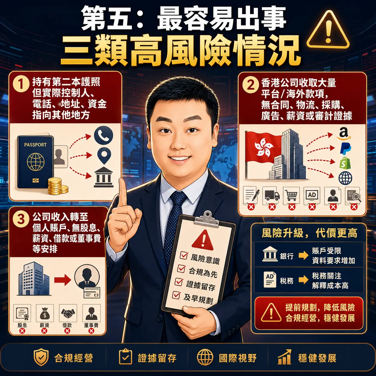 第五，最容易出事的是三類情況。