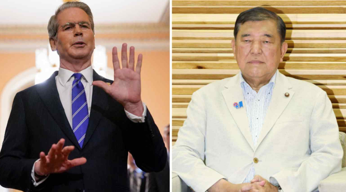 當地時間7月19日，日本首相石破茂將與美國財政部長貝森特會晤。（資料圖片）