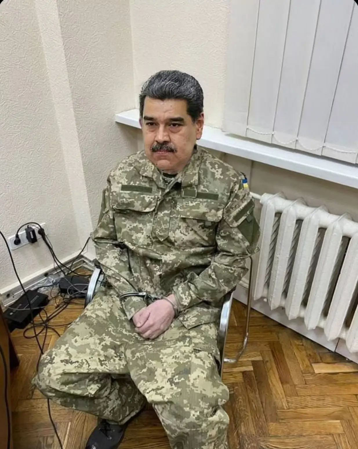 美國白宮發佈馬杜羅被捕後的第一張照片。