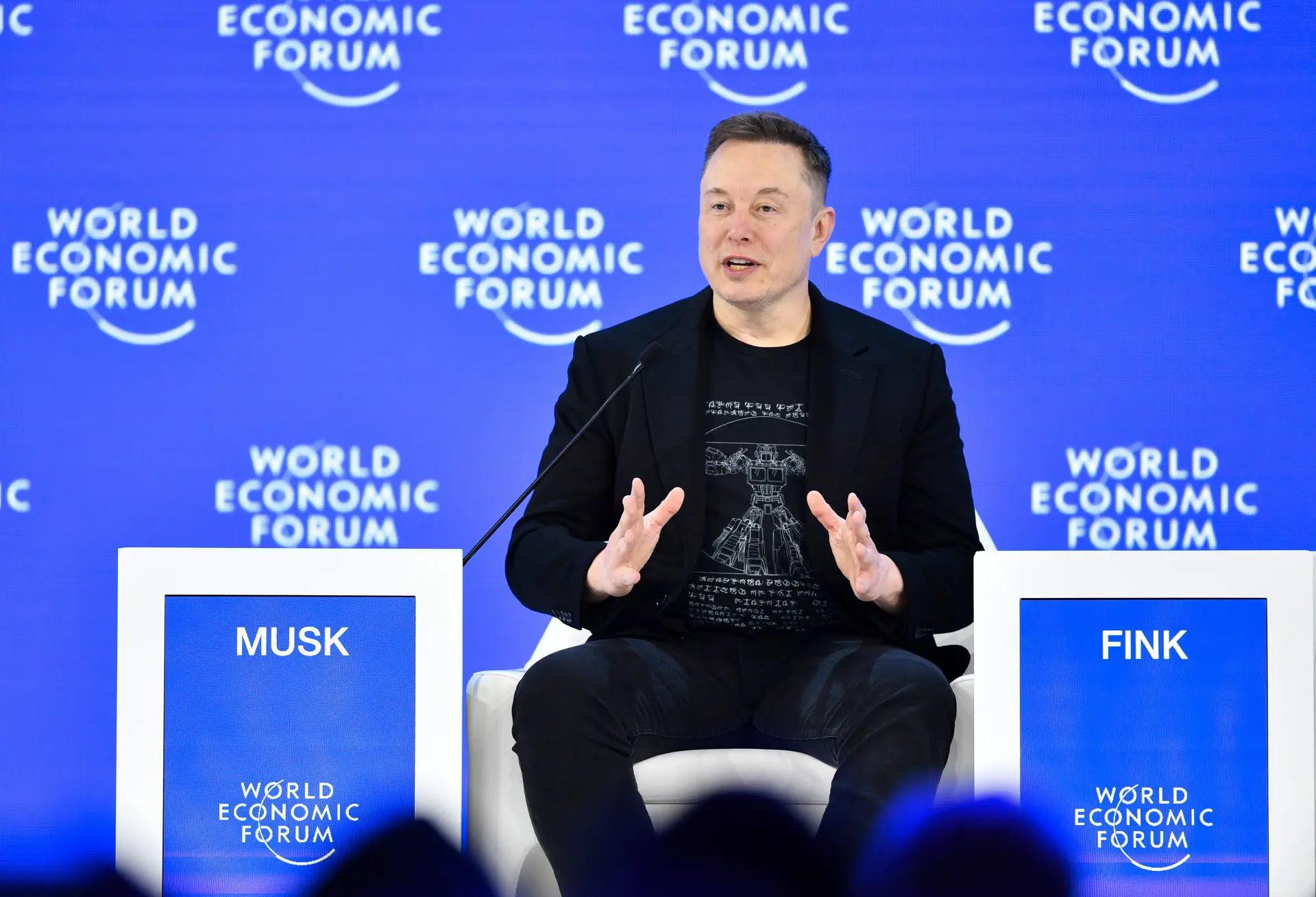 El empresario estadounidense Elon Musk intervino durante la Reunión Anual del Foro Económico Mundial 2026, celebrada en Davos (Suiza). (Agencia de Noticias Xinhua)