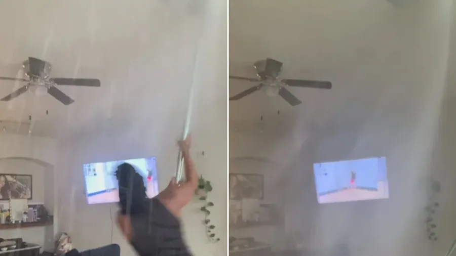 一秒變水災！美國女練鋼管舞撞破灑水器，全屋瘋狂灌水超崩潰的封面圖片
