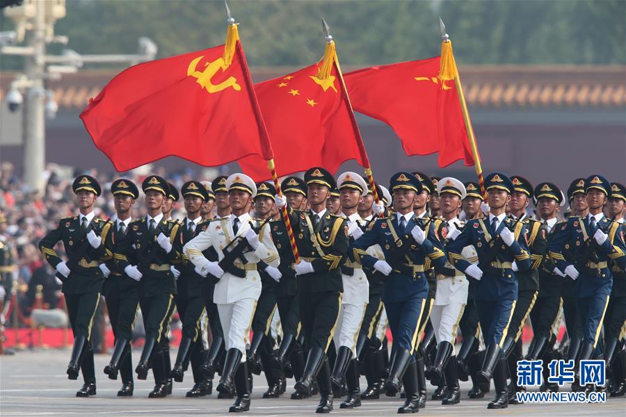 國慶70周年閱兵儀仗隊方陣。(新華社)