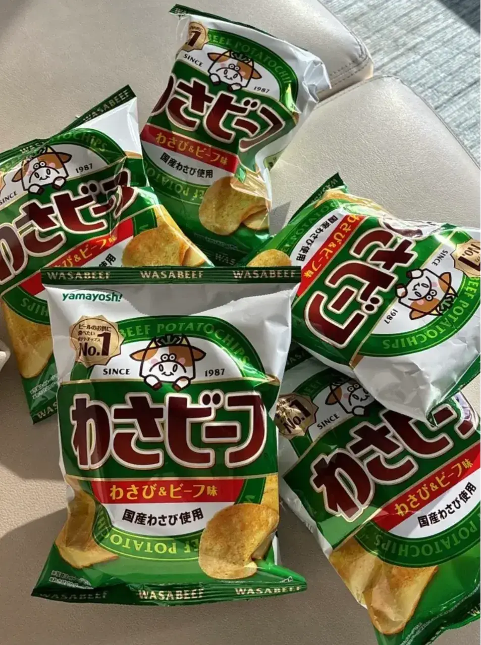 日本山芳製菓的芥末牛肉薯片（わさビーフ）。（示意圖來源：小紅書網友）