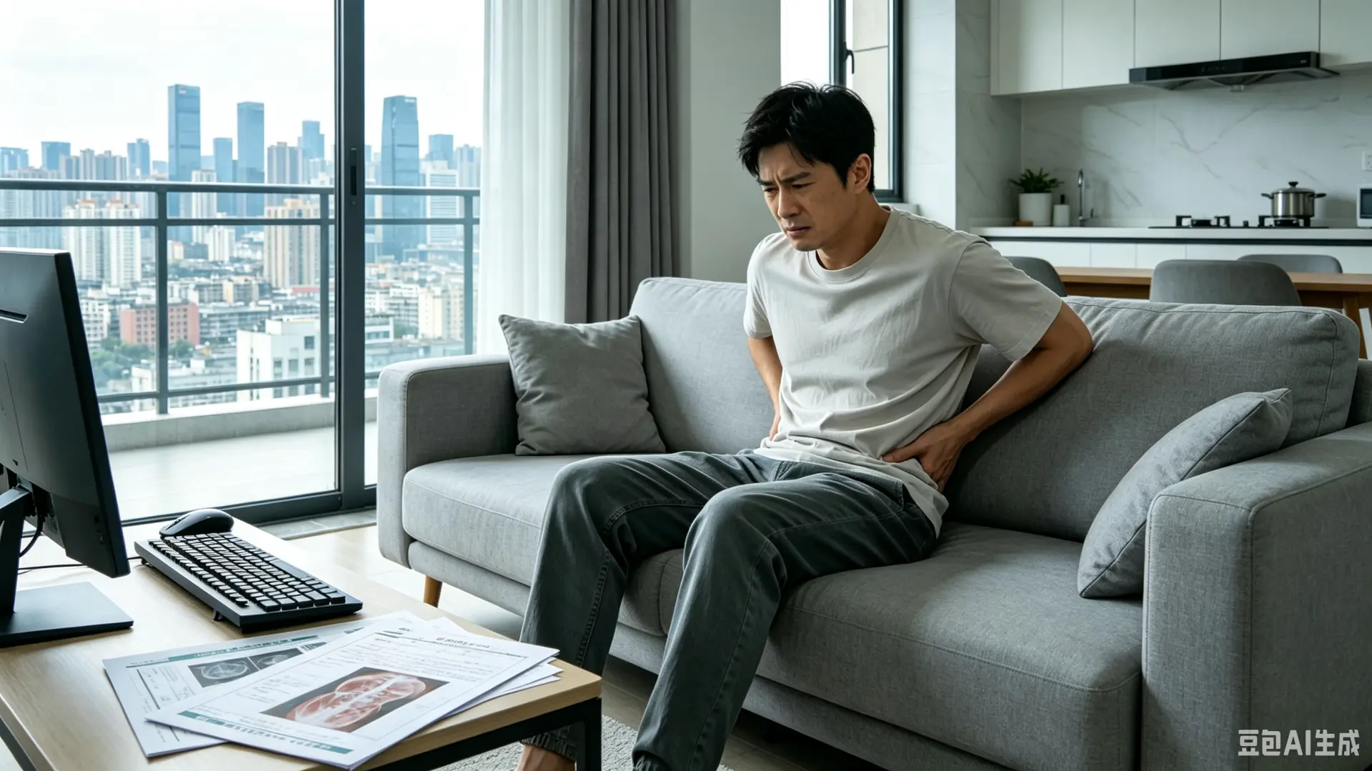 中國長沙一名27歲男子，過往無明顯嚴重心血管病史，僅出現雙腿無力、腰部不適的癥狀，起初誤以為是腰椎病變，未及時重視，經檢查後確診為急性心肌梗塞，經全力搶救後仍不幸離世。（示意圖來源：豆包AI）