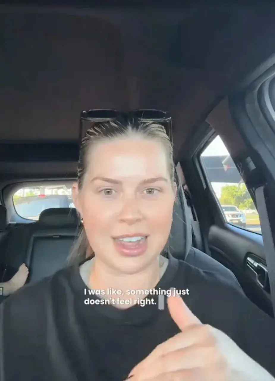 事後艾米麗把整件事拍攝短片上傳TikTok，真心勸告所有女性，收取戶外晾好的衣物千萬不能偷懶。（來源：Emily Newton@TikTok）