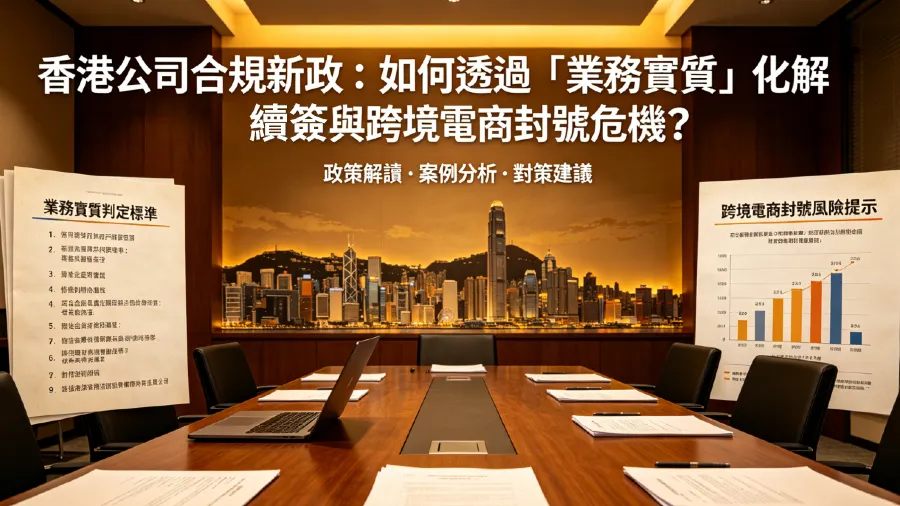 香港公司合規新政：如何透過「業務實質」化解續簽與跨境電商封號危機？的封面圖片