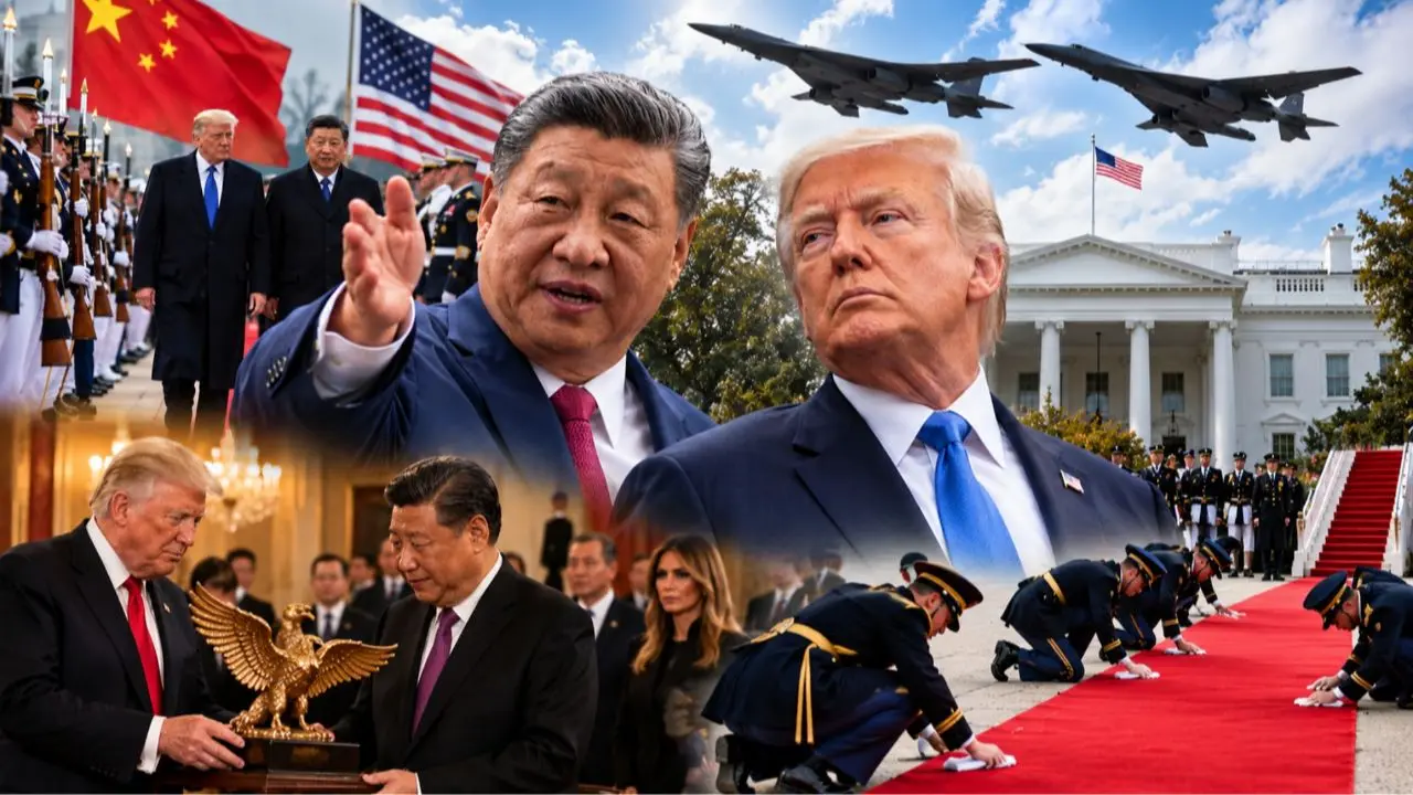習近平結束了三天的美國國事訪問。華盛頓的紅地毯、國宴、軍禮，以及特朗普與習近平不到半年內完成互訪，意義非凡。這次峰會最大的值得，不是中美解決了多少問題，而是兩個國家正在重新定義彼此的關係。(圖：網絡截圖)