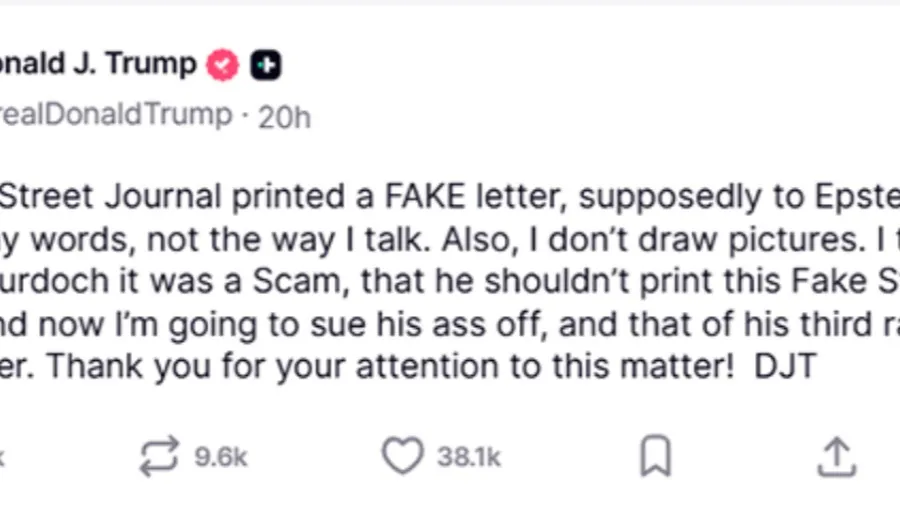 特朗普起訴傳媒大亨默多克和《華爾街日報》記者的封面圖片