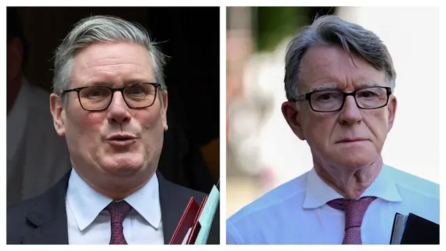 英國首相施紀賢(左)與執政工黨原重要人物文德森(資料圖片)