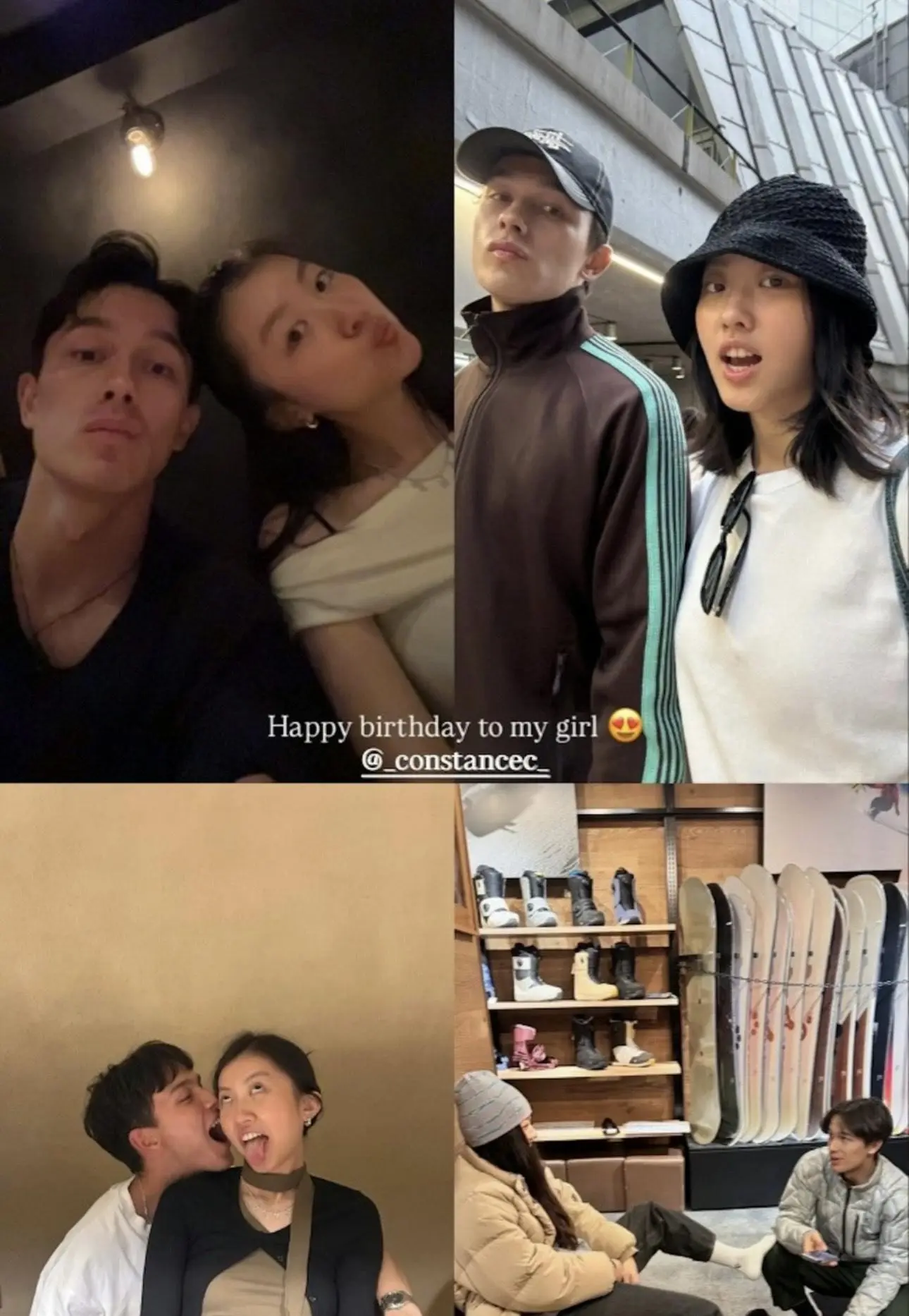 在 10 月 4 日陳康堤生日當天,Shou Honda 更在社交平台公開多張二人甜蜜合照,留言「Happy birthday to my girl」,高調放閃。其後,兩人更與陳奕迅夫婦一同前往麥花臣場館欣賞竇靖童的演唱會,一家四口同場的畫面曾被網民捕捉。(圖:_constancec_@IG)