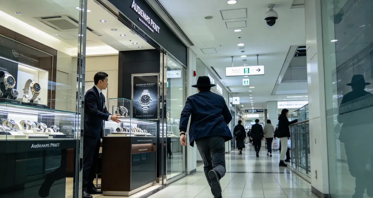 東京中野百老匯（Nakano Broadway）繼8月2億日圓名錶竊案後，再有鐘錶店遇竊，歹徒假扮顧客試戴4600萬日圓愛彼錶（Audemars Piguet）後直接逃走，警方正追查嫌犯行蹤。（示意圖來源：藍莓卷）