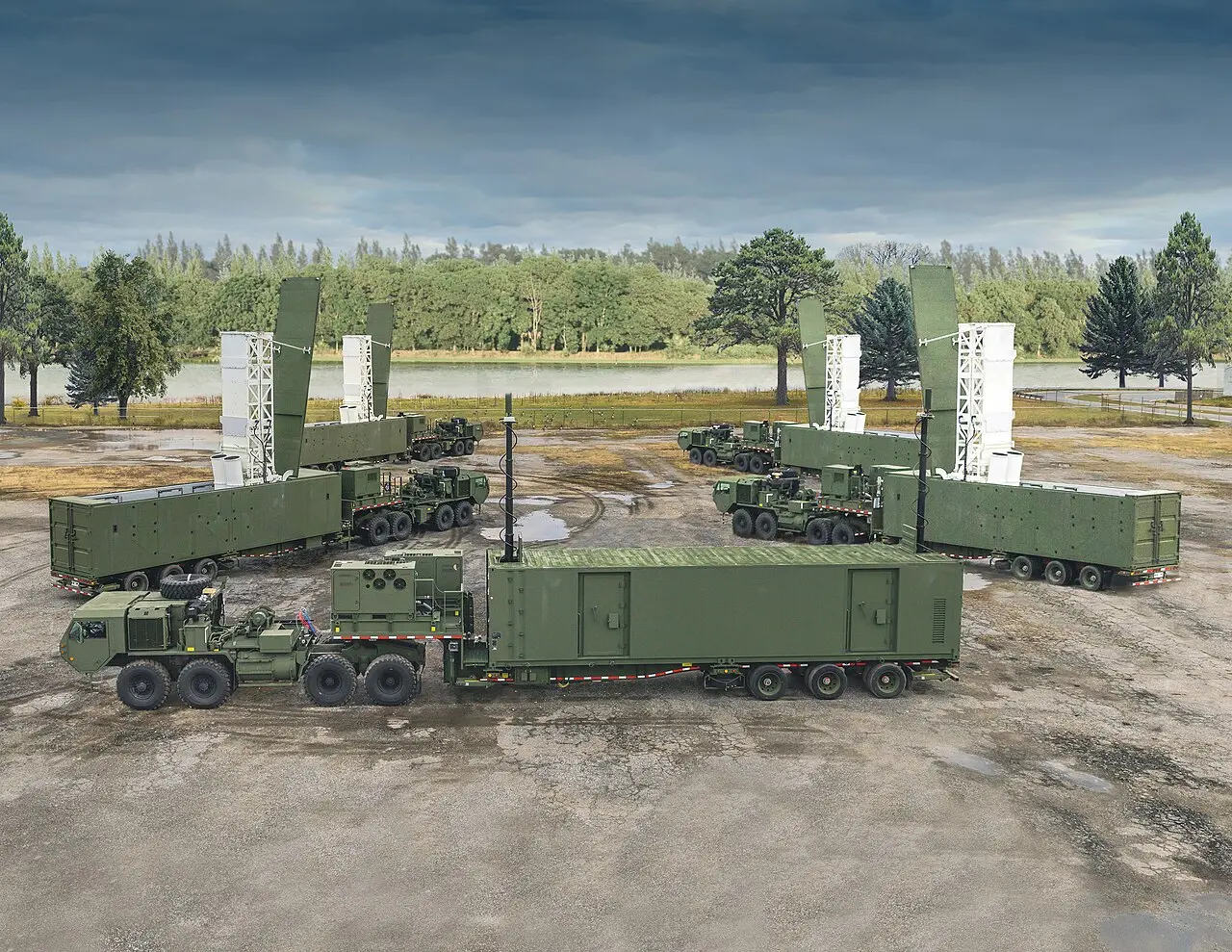 圖為1套堤豐中程飛彈發射系統 (美國陸軍飛彈與太空計畫執行辦公室)