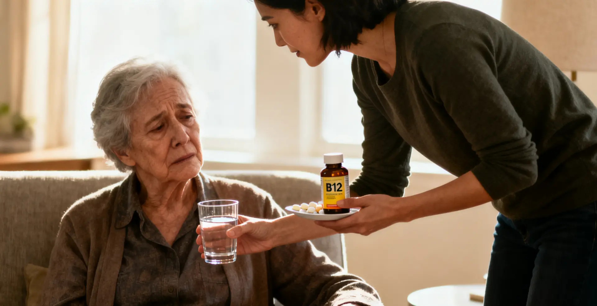 心疼家中老人！補點維生素 B12，或能幫他們擺脫 5 種慢性病。（示意圖來源：豆包AI）