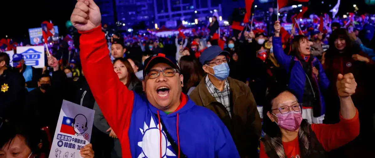自2016年以來,國民黨已經在野將近10年。圖為2024年台灣大選競選活動的國民黨支持者。資料圖片
