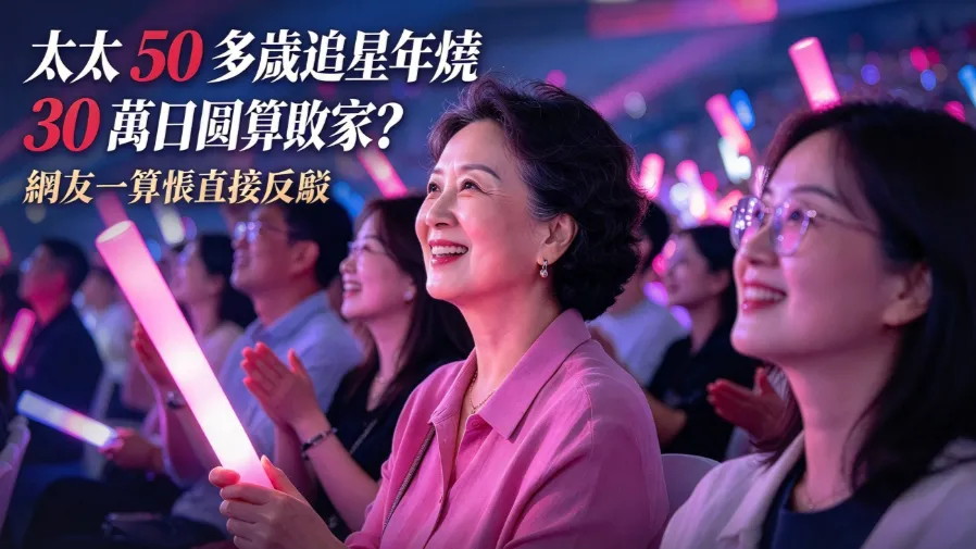太太50多歲追星年燒30萬日圓算敗家？網友一算帳直接反駁的封面圖片