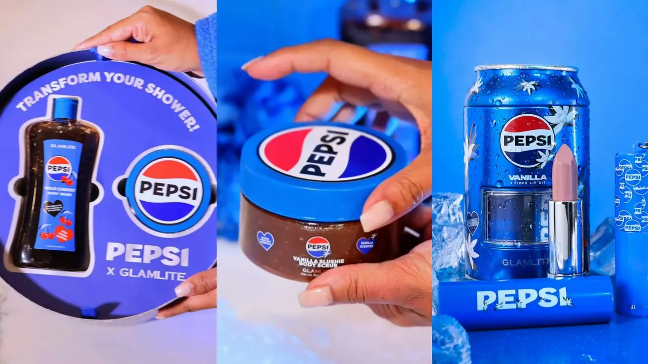 百事（Pepsi）跨界推出可樂味沐浴露與磨砂膏，產品僅限特定地區限量發售，原價約86元人民幣，內地交易平台炒價飆至399元。多家速食品牌亦陸續推出充滿創意的食品香調日化用品。（來源：glamlite@IG）