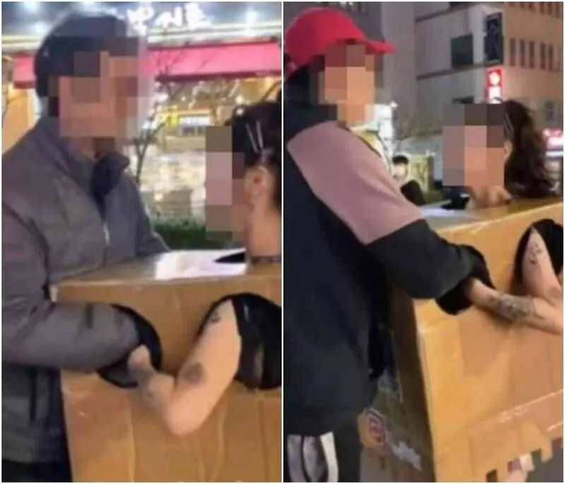 東京三名男女於澀谷、新宿街頭利用紙箱策劃猥褻拍片，以「Touch me（摸我）」引誘路人互動，影片觀看次數達8億次，藉此導流成人網站牟利千萬日圓，三人違反地方滋擾條例遭警方書面送檢。（來源：X）