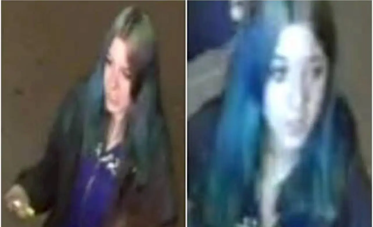 警方公開藍髮女疑犯照片