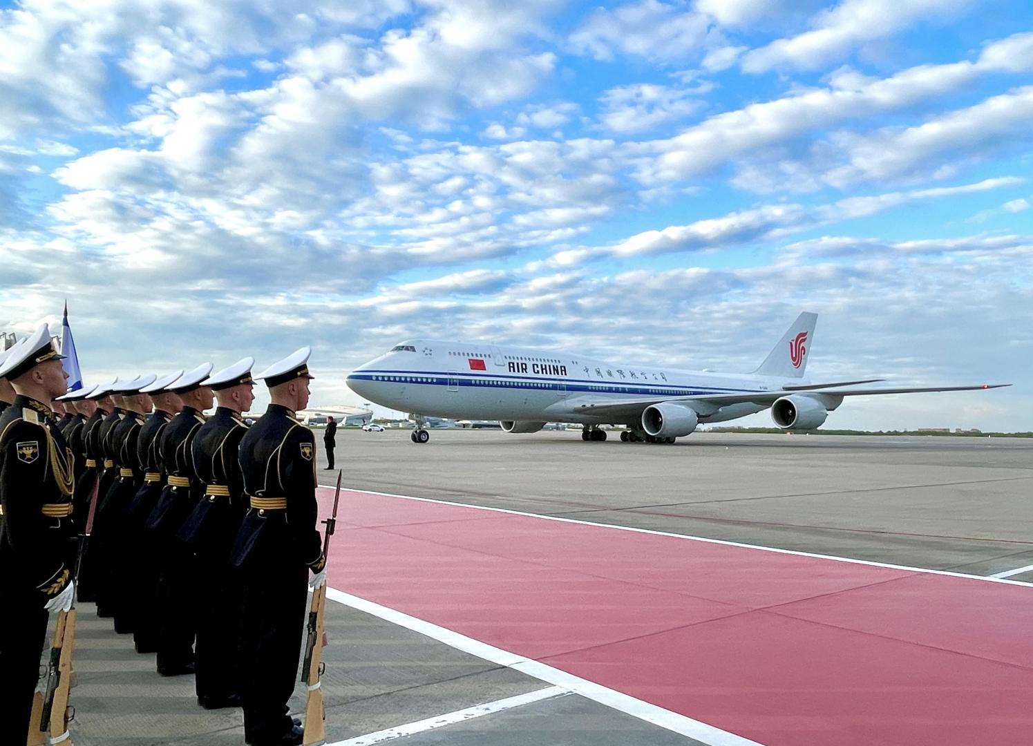 俄羅斯三軍儀仗隊。（新華社）