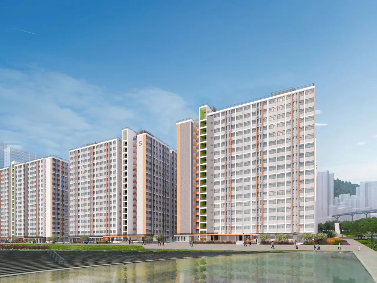 第三期「簡約公屋」包括啟德世運道（第二期），政府展示項目構思圖。（政府新聞處）