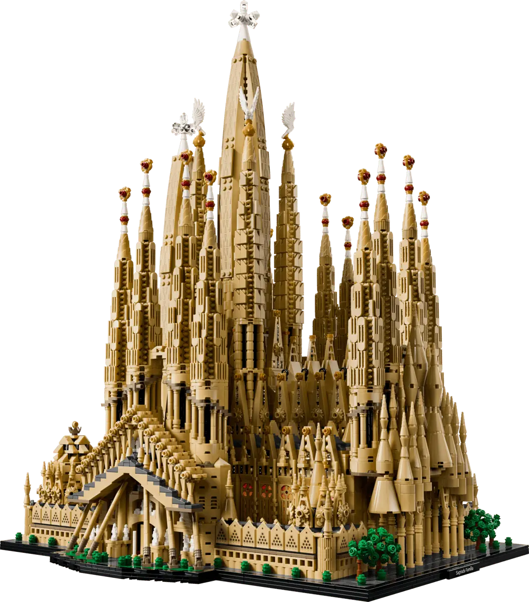 隨著聖家堂爆火，樂高（LEGO）推出12060片的超難模型，還原其複雜曲線結構。（來源：LEGO官網）