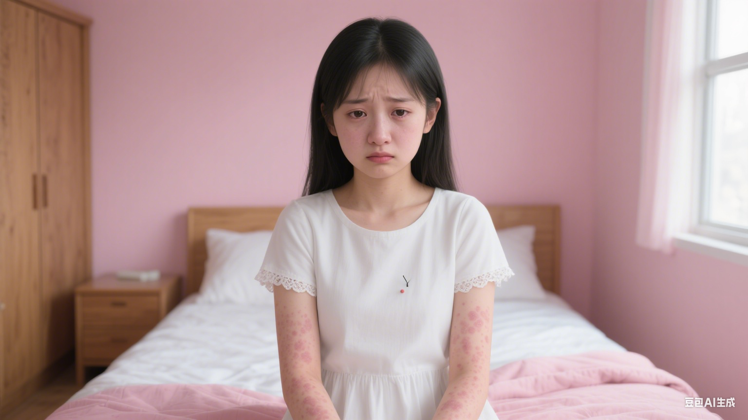 夏日炎炎，高溫潮濕的天氣簡直是皮膚的「多事之秋」。（示意圖來源：豆包AI）