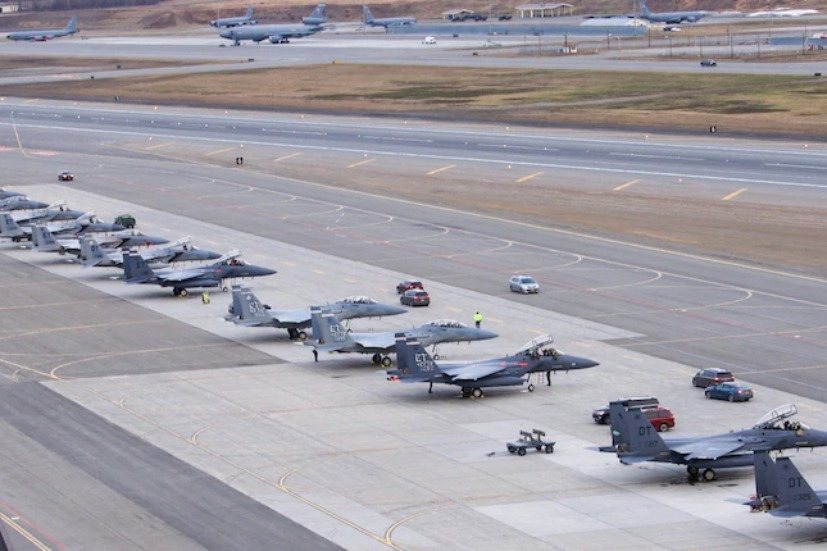 美軍2021年5月初,在阿拉斯加舉行一場大規模的「北方邊境21」(Northern Edge 21)聯合演習。 (美國空軍)