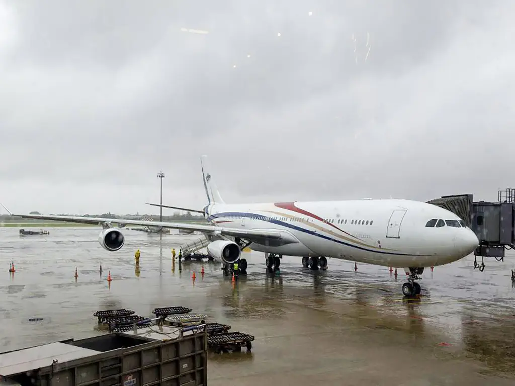 據了解，賴清德應該是搭乘史瓦帝尼特使、副總理杜莉（Thulisile Dladla）回程專機。（桃園機場記者聯誼會提供）    