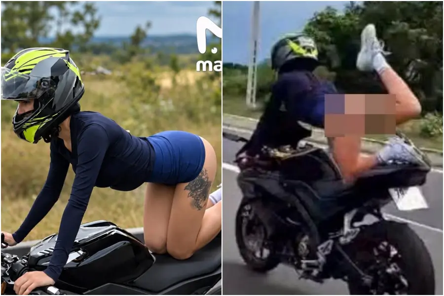 俄羅斯網紅尼基蒂娜（Yulia Nikitina）在越南芽莊公路騎檔車拍攝露底挑逗影片，引發爭議。越南法院重罰、沒收其座駕與手機，並將其驅逐出境、終身禁止入境，警惕外籍人士違規博流量。（來源：X）