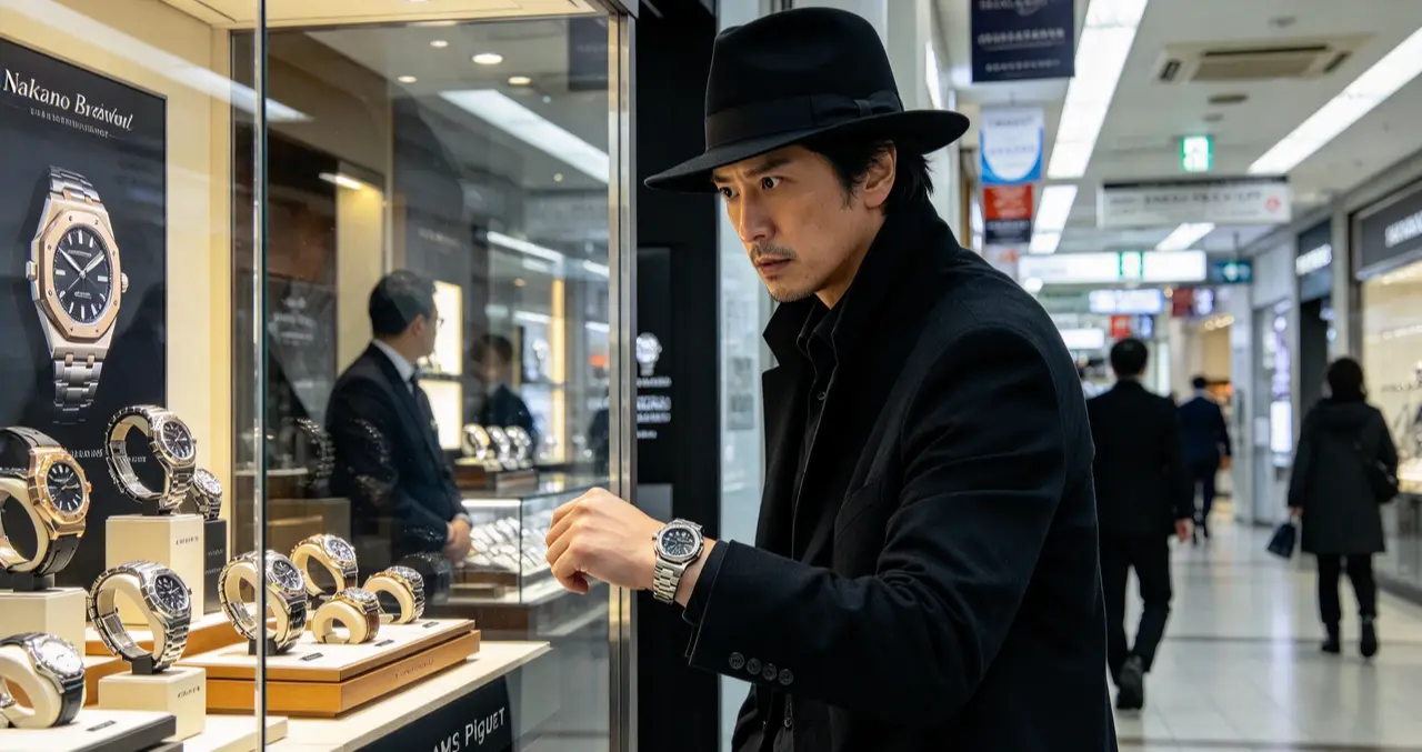 東京中野百老匯（Nakano Broadway）繼8月2億日圓名錶竊案後，再有鐘錶店遇竊，歹徒假扮顧客試戴4600萬日圓愛彼錶（Audemars Piguet）後直接逃走，警方正追查嫌犯行蹤。（示意圖來源：藍莓卷）