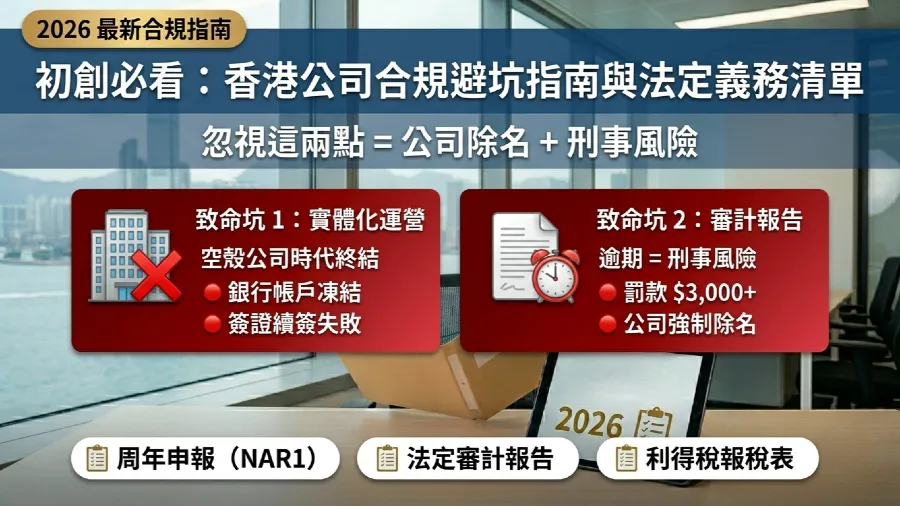 初創必看：2026 香港公司合規避坑指南與法定義務清單的封面圖片
