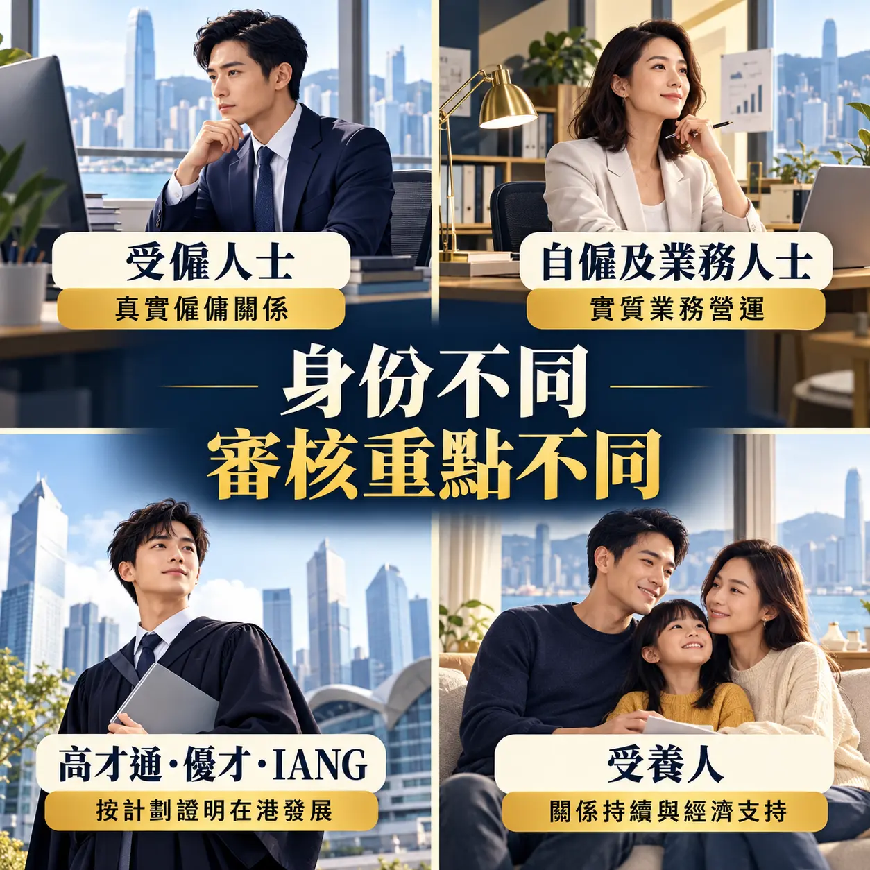 二、不同身份類別，審核重點有什麼不同？