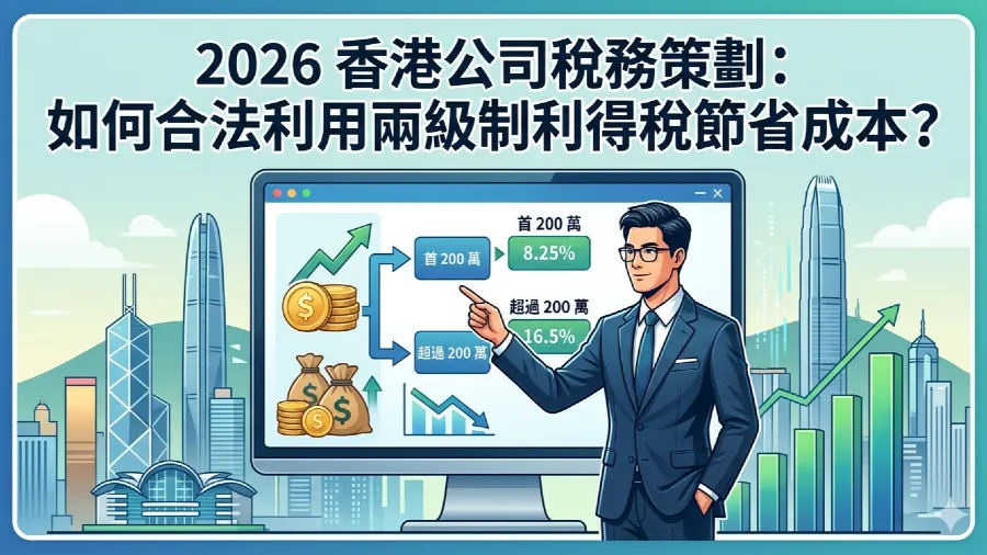 2026 香港公司稅務策劃：如何合法利用兩級制利得稅節省成本？的封面圖片