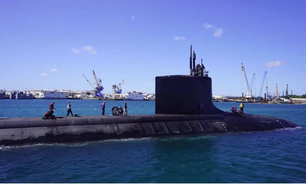 維吉尼亞級（Virginia-class ）核動力攻擊潛艦「明尼蘇達」號（USS Minnesota）的資料照。（五角大廈國防視覺資訊發布服務單位/DVIDS）