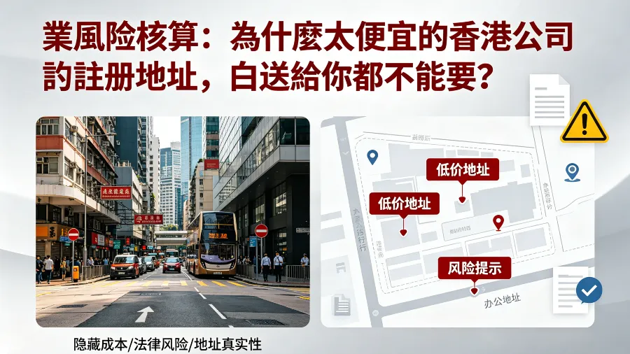 企業風險核算：為什麼太便宜的香港公司註冊地址，白送給你都不能要？的封面圖片