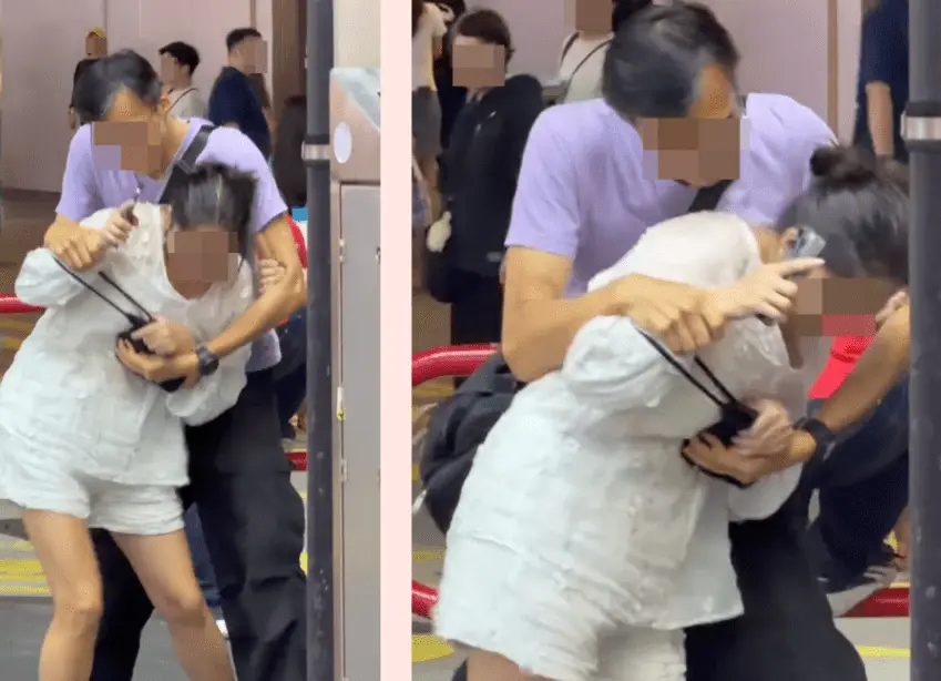 事主即時大叫「我不認識你」「非禮」「救命」，並以手袋護胸掙扎，但因男子身形佔優未能脫困。(圖：marco_c828@Threads)