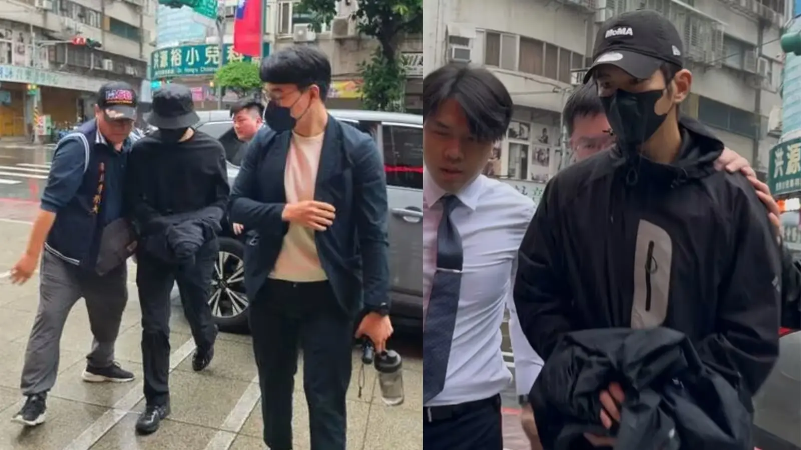 目擊者透露，陳柏霖清晨見警上門時起初相當驚訝，獲知涉嫌妨害兵役後才平靜配合，身穿黑衣黑帽低調步入警局。​(圖： 網絡翻攝)