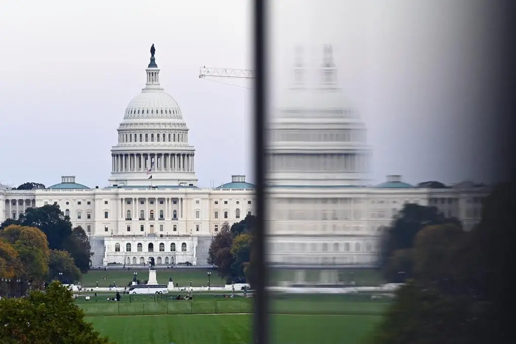 這是10月21日在美國華盛頓拍攝的國會大廈。新華社