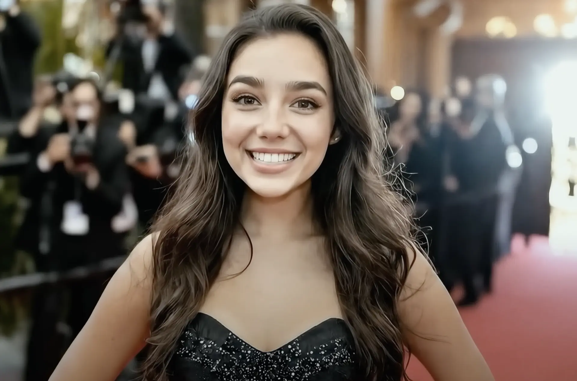 Tilly 主演的短片《AI Commissioner》雖獲超過 60 萬觀看次數，但評價兩極，不少觀眾批評內容尷尬怪異，模糊的牙齒與僵硬的對話等技術故障也引發質疑。(圖：視頻翻攝)