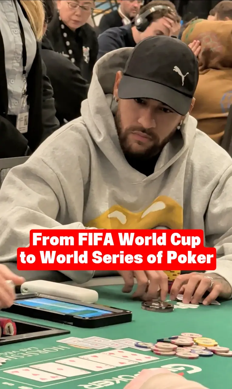 2026世界盃巴西早早出局後，34歲內馬爾轉戰拉斯維加斯WSOP撲克賽，報名費高達萬美元，首日便遭淘汰。他向來熱愛德州撲克，閒時打牌卻屢遭外界質疑職業態度。（來源：WSOP@X）