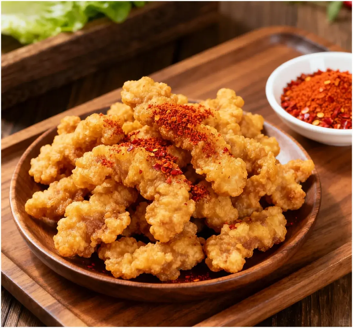 油炸掛糊、做酥肉、炸排，務必用紅薯澱粉。（示意圖來源：小紅書網友）