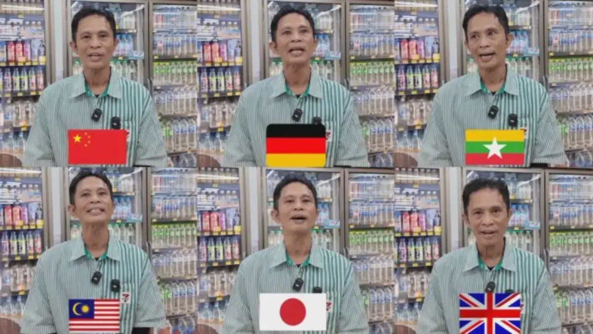 泰國曼谷48歲的7-Eleven助理店長Tony，精通7種外語，過去從事觀光相關工作，受疫情影響轉任超商，接待各國遊客的影片在TikTok爆紅，不少網友大嘆他的語言實力驚人。（來源：Khaosod）