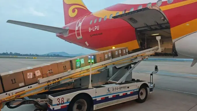 京東供港大閘蟹裝箱「登機」(中新網)