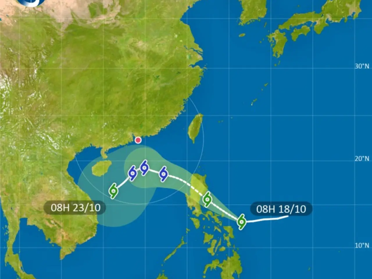隨著「風神」在 20 日（周一）稍後靠近廣東沿岸，天文台計劃直接發出 3 號強風信號取代季候風信號，跳過 1 號戒備信號。​(圖：網絡翻攝)