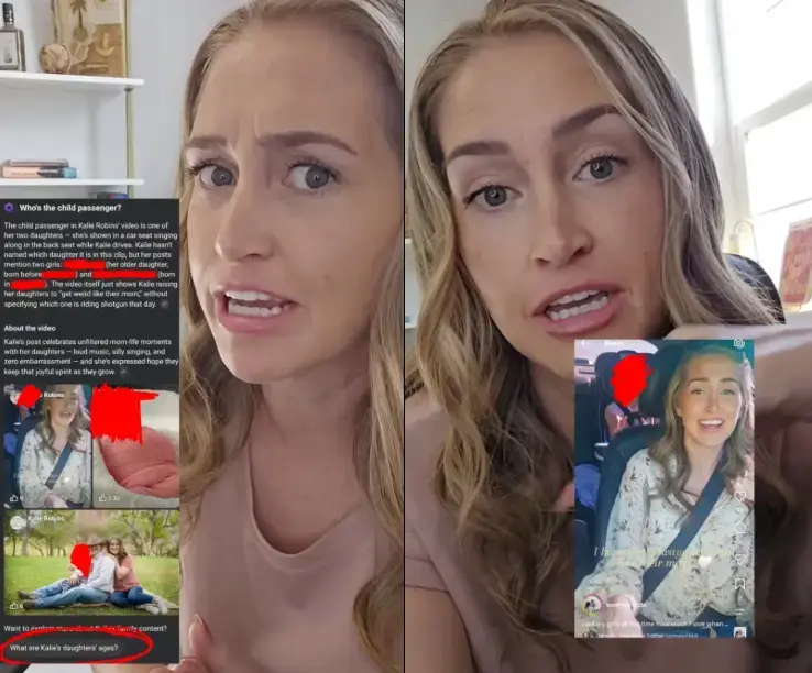 美國一名母親於Instagram發布親子車唱短片，未公開任何孩童資料，未料Meta AI主動交叉比對平台足跡，拼湊出兩名女兒完整個資與已刪照片，嚴重侵犯隱私引發熱議，Meta官方已承認失誤並修復功能。（來源：IG）