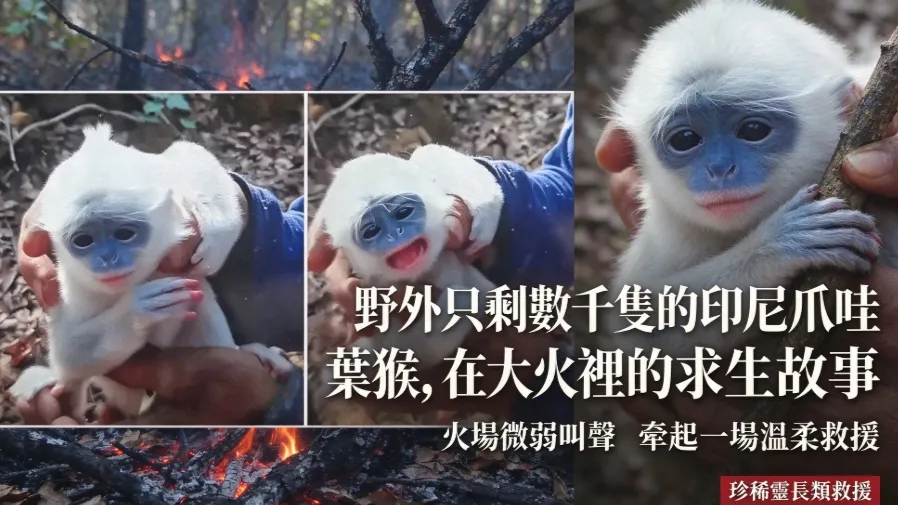 火場尋獲珍稀幼猴！印尼芝勒邁山救援行動，最後迎來超驚喜結局的封面圖片