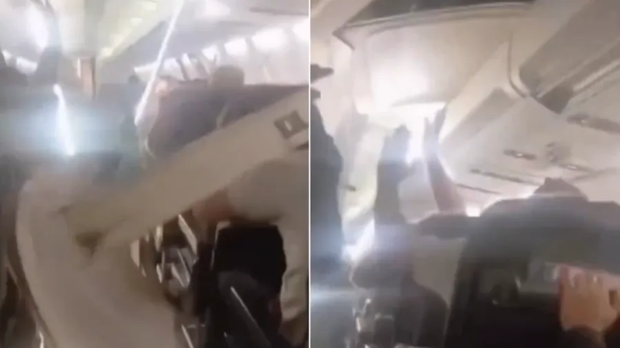 客機升空突發爆胎！機身劇烈晃動、天花板整片崩落 乘客緊抓座椅絕望呼救的封面圖片
